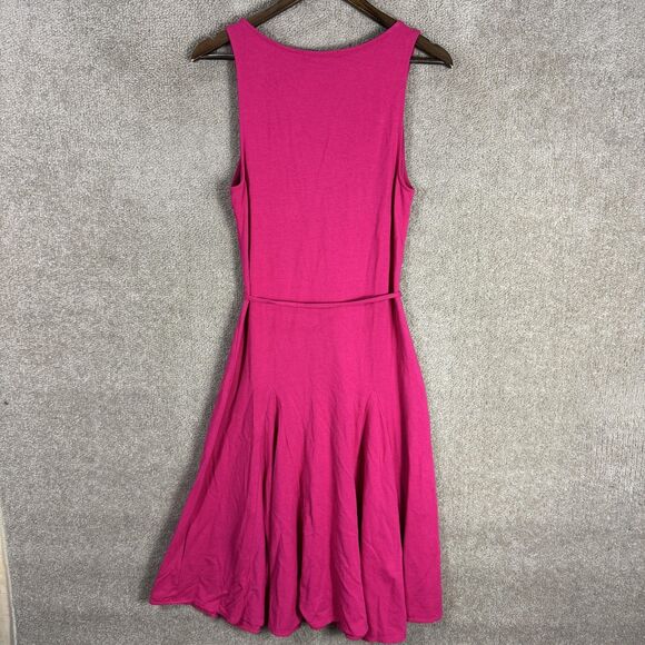 Lauren Ralph Lauren Dress Womens Medium Pink Sleeveless Fit Flare Tie Waist Tank - Picture 9 of 10